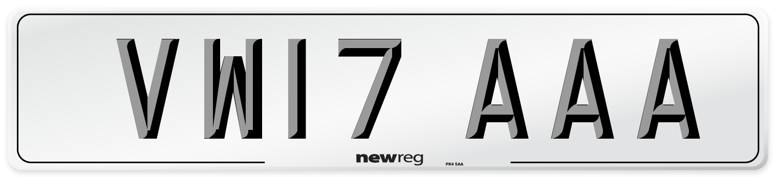 VW17 AAA Number Plate from New Reg